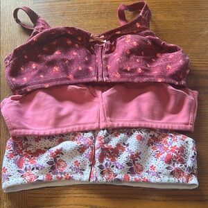 Women's Floral and Solid Bralette Set